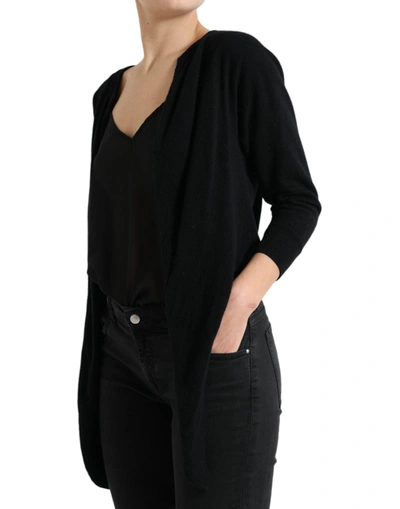 Shop Dolce & Gabbana Elegant Cashmere Cardigan Vest Women's Sweater In Black