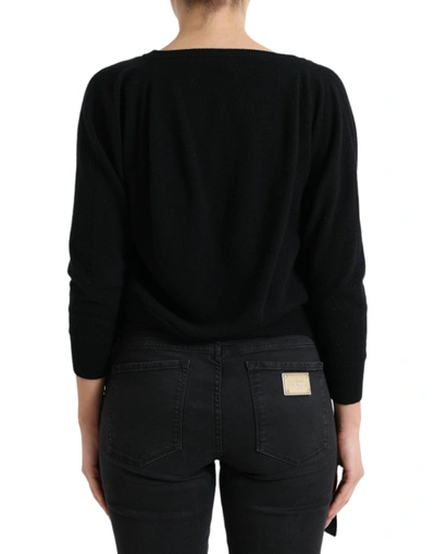 Shop Dolce & Gabbana Elegant Cashmere Cardigan Vest Women's Sweater In Black