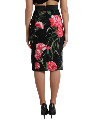 Shop Dolce & Gabbana Floral High Waist Pencil Women's Skirt In Black