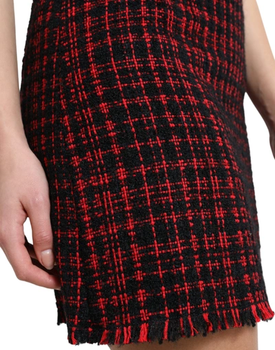 Shop Dolce & Gabbana Tantalizing Tartan High-waist Mini Women's Skirt In Black And Red