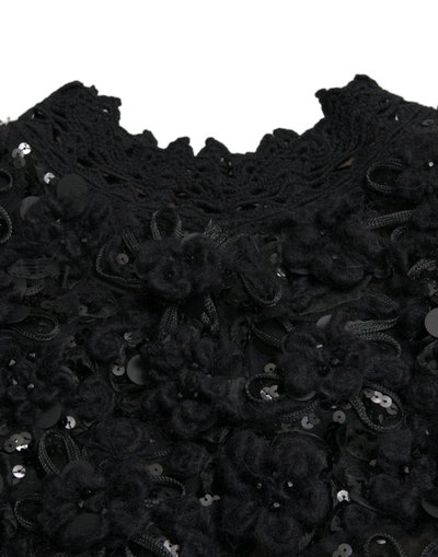 Shop Dolce & Gabbana Black Sequined Embellished Pullover Women's Sweater
