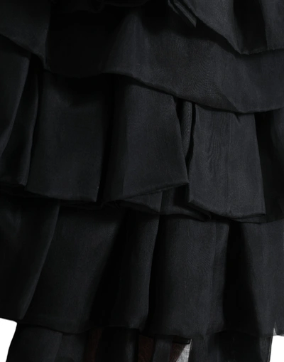 Shop Dolce & Gabbana Elegant Tiered A-line Mini Women's Skirt In Black