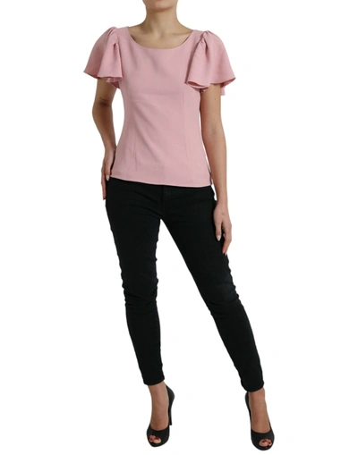 Shop Dolce & Gabbana Chic Pink Bell Sleeve Women's Top