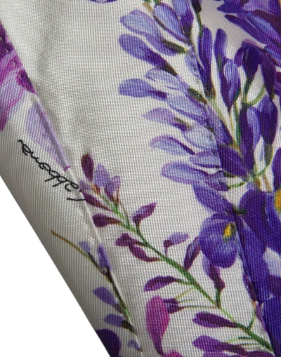 Shop Dolce & Gabbana White Floral Print Silk Waistcoat Vest Women's Top