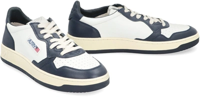 Shop Autry Medalist Leather Low-top Sneakers In Blue