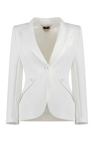 Shop Elisabetta Franchi Single-breasted One Button Jacket In White