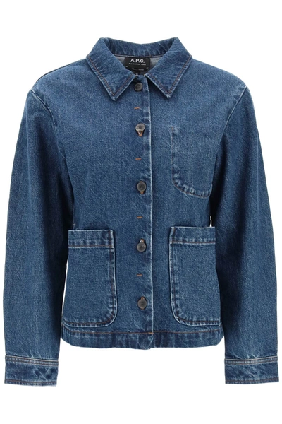 Shop Apc A.p.c. Nikke Denim Jacket Women In Blue