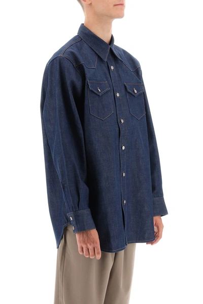 Shop Acne Studios Organic Denim Overshirt Men In Blue
