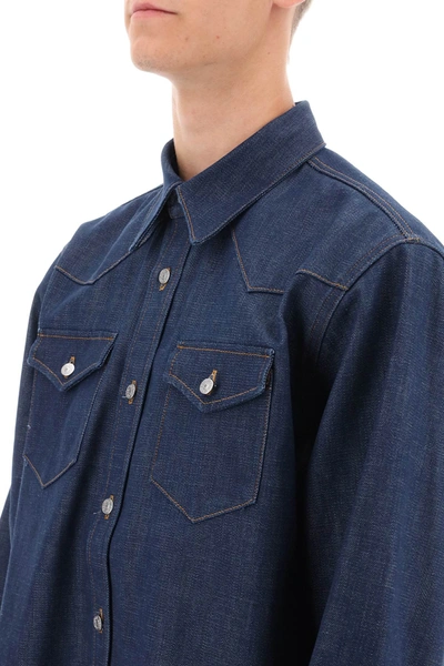 Shop Acne Studios Organic Denim Overshirt Men In Blue
