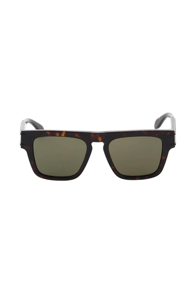 Shop Alexander Mcqueen Tortoiseshell Sunglasses Men In Brown