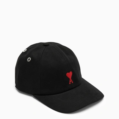 Shop Ami Alexandre Mattiussi Ami Paris Black Baseball Cap With Logo Men