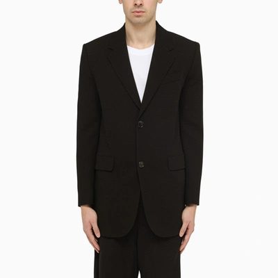 Shop Ami Alexandre Mattiussi Ami Paris Black Wool Single-breasted Jacket Men