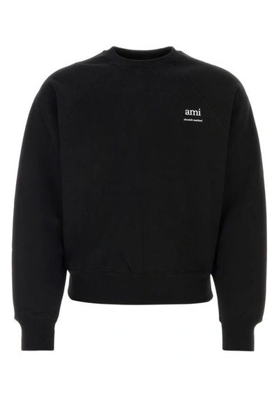 Shop Ami Alexandre Mattiussi Ami Unisex Black Stretch Cotton Sweatshirt