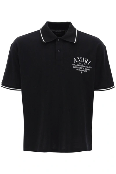Shop Amiri Arts District Polo Shirt Men In Black