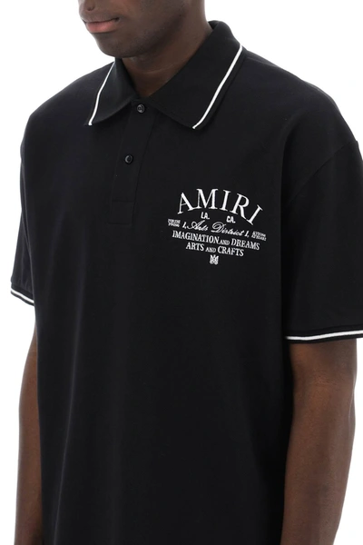 Shop Amiri Arts District Polo Shirt Men In Black
