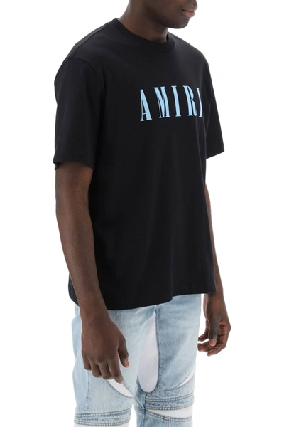 Shop Amiri Crewneck T-shirt With Core Logo Men In Black