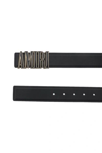 Shop Amiri Logo Buckle Belt Men In Black