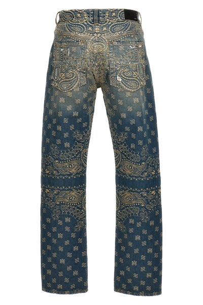 Shop Amiri Men 'bandana Jaquard' Jeans In Blue