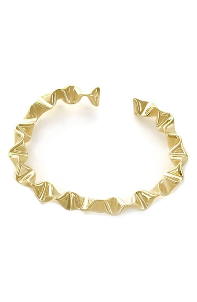 Shop Panacea Crinkled Cuff Bracelet In Gold