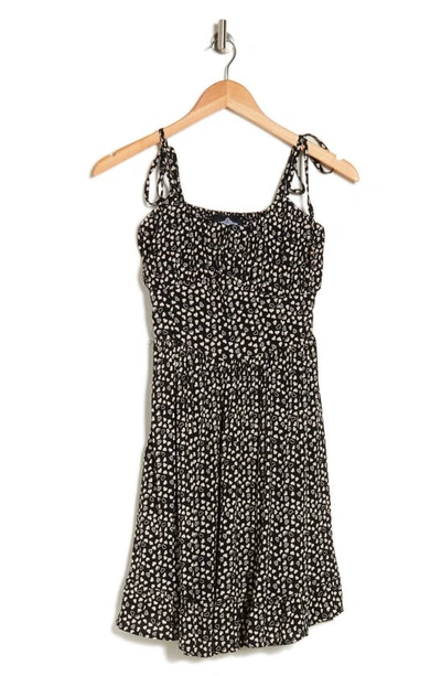 Shop Angie Tiered Tie Strap Dress In Black-white