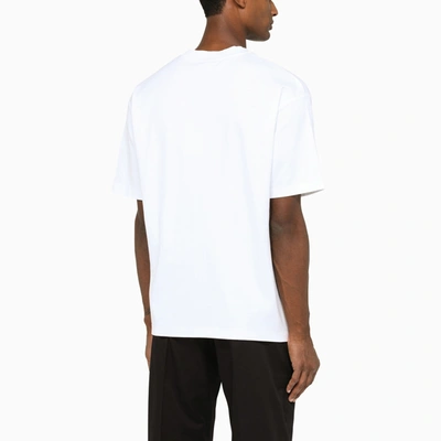 Shop Drôle De Monsieur White T Shirt With Contrasting Logo