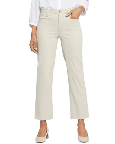 Shop Nydj Bailey Relaxed Straight Ankle Feather Jean In Beige