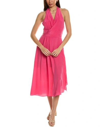 Shop Equipment Alejandra Silk Midi Dress In Pink