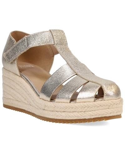 Shop Eileen Fisher Tilly Leather Espadrille In Silver