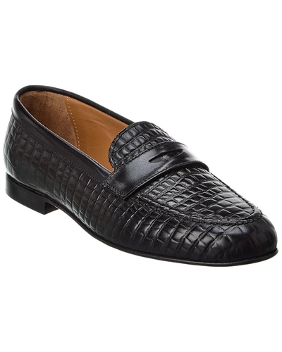 Shop Alfonsi Milano Fancesca Leather Loafer In Black