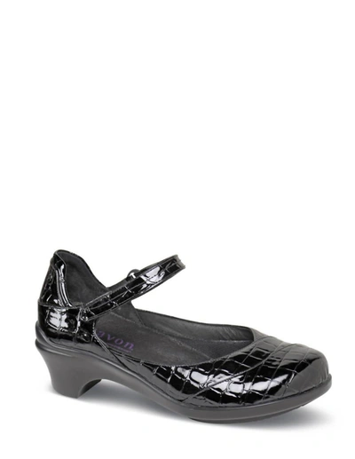 Shop Aravon Maya Flat Shoes - Medium Width In Black Croc