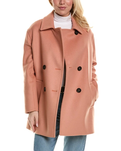 Shop Cinzia Rocca Icons Short Wool & Cashmere-blend Coat In Pink