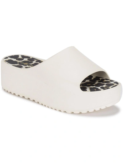 Shop Baretraps Parvati Womens Faux Leather Slip On Flatform Sandals In White