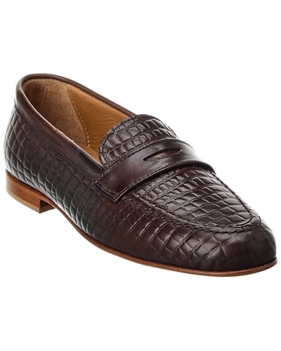 Shop Alfonsi Milano Fancesca Leather Loafer In Brown