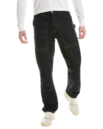 Shop Helmut Lang Carpenter Indigo Rinse Wide Leg Jean In Blue