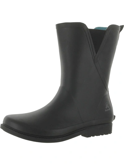 Shop Kamik Chloe Womens Waterproof Slip On Rain Boots In Black