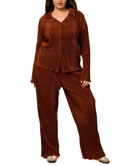 Shop Curvy Girl Missed Your Chance Two Piece Set In Cinnamon In Brown
