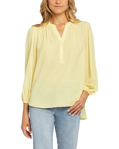 Shop Nydj Puff Sleeve Popover In Yellow