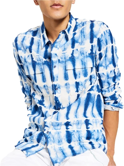 Shop Sun + Stone Mens Tie-dyed Collared Button-down Shirt In Multi