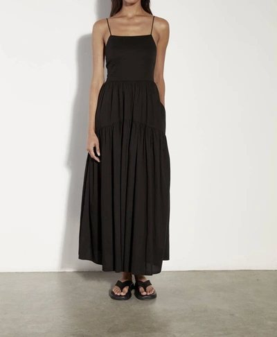 Shop Enza Costa Open Back Tiered Dress In Black