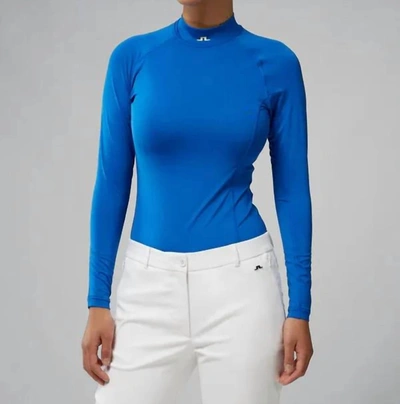 J. Lindeberg Asa Soft Compression Top In Nautical Blue In Multi