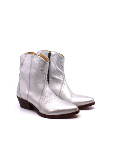 Free People New Frontier Western Bootie In Silver