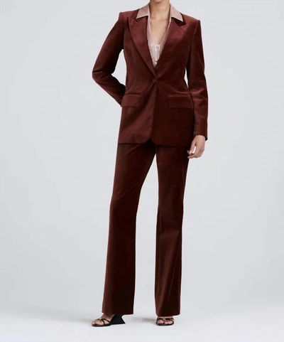 Shop Derek Lam 10 Crosby Balton Single Breasted Blazer In Mahogany In Red