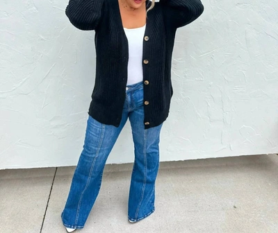 Blakeley Cooper Boyfriend Cardigan In Black In Black