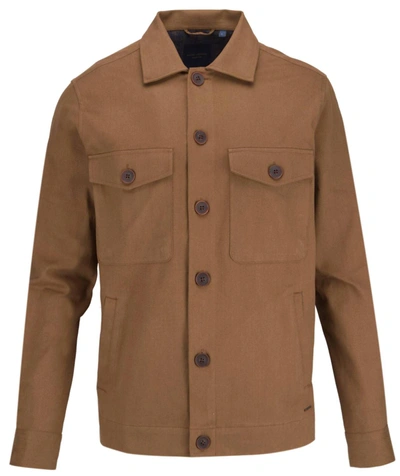 Shop Guide London Casual Cotton Overshirt In Brown