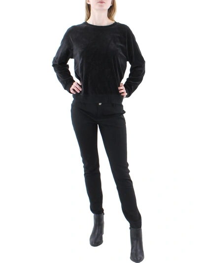 Shop Hanro Womens Velour Sweatshirt Pullover Top In Black