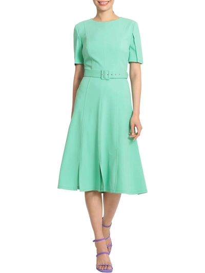Shop Maggy London Womens Side Slit Long Wear To Work Dress In Green