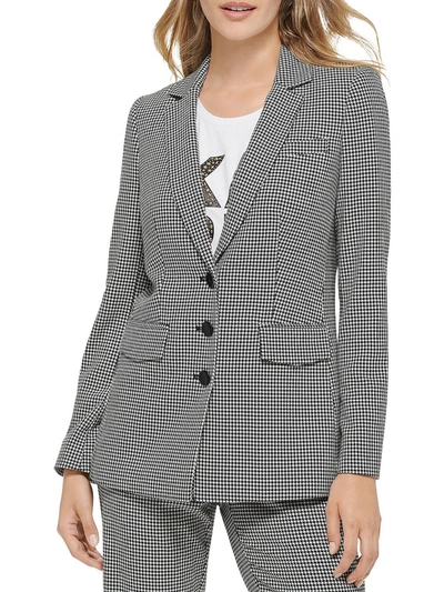 Shop Karl Lagerfeld Womens Woven Houndstooth Suit Jacket In Multi