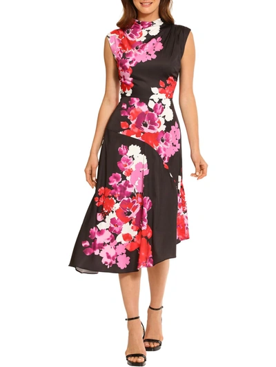 Shop Maggy London Womens Asymmetric Hem Long Maxi Dress In Multi