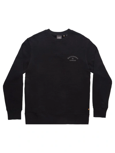 Shop Quiksilver Waterman Collection Mens Crewneck Pullover Sweatshirt In Black