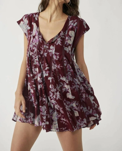 Free People Sully Dress In Raisin Combo In Multi